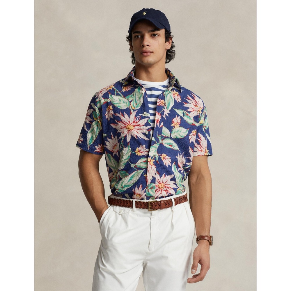 Polo Ralph Lauren Men's Shirt Sz 2XL Classic Fit FLoral Seersucker Shirt Multi - Picture 4 of 12